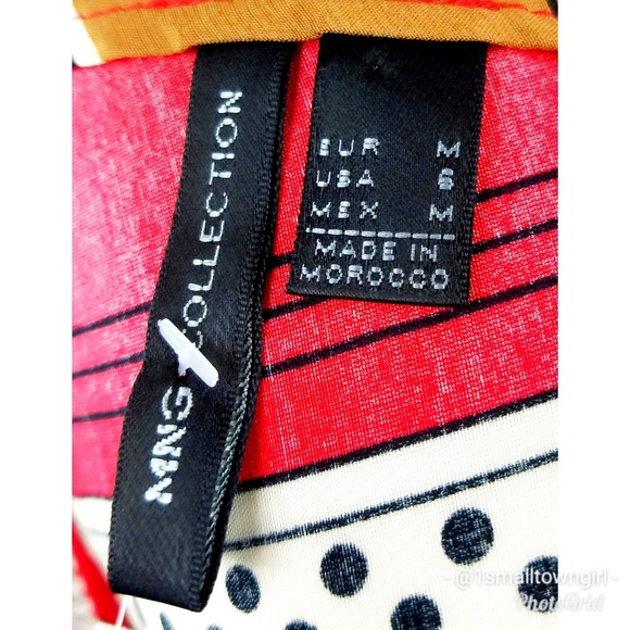 Mango geometric midi tunic dress orange/gold M - Picture 5 of 7